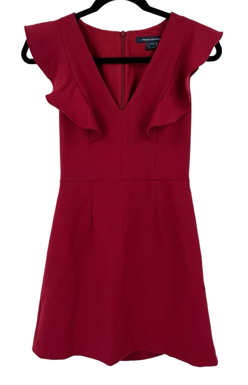 French Connection dress Whisper Ruffle Minidress red size 0